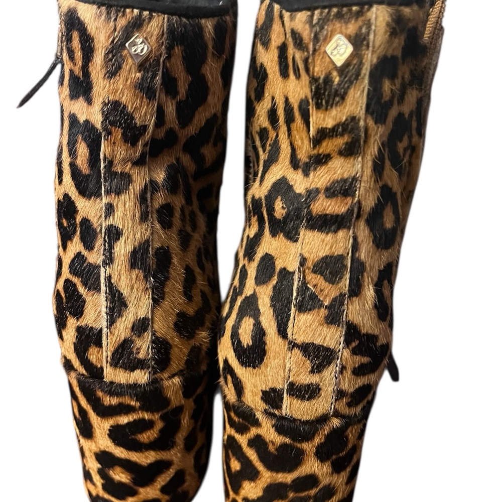 Sam Edelman Leopard Print Ankle Booties - Picture 2 of 3
